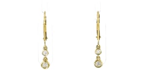 .20 ct. t.w. Bezel-Set Diamond Drop Earrings in 10kt Yellow Gold
