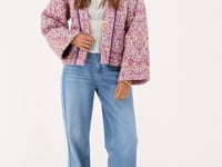 Pink kimono jacket with ikat floral print | My Jewellery