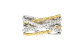 .50 ct. t.w. Lab-Grown Diamond Highway Ring in Sterling Silver and 18kt Gold Over Sterling