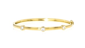.75 ct. t.w. Round Lab-Grown Diamond Station Bangle Bracelet in 18kt Gold Over Sterling