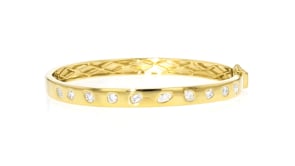 1.00 ct. t.w. Multi-Shaped Lab-Grown Diamond Bangle Bracelet in 18kt Gold Over Sterling
