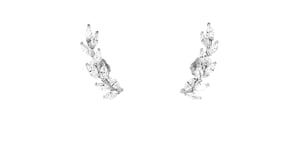 .30 ct. t.w. CZ Leaf Ear Climbers in Sterling Silver