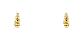 Italian 14kt Yellow Gold Ribbed Huggie Hoop Earrings