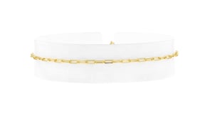 Italian 18kt Gold Vermeil Paper Clip Link Anklet