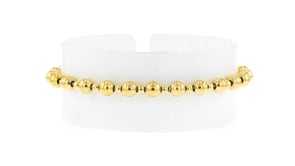 Italian 3-5mm 18kt Gold Vermeil Bead Stretch Bracelet