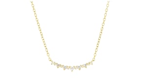 .25 ct. t.w. Lab-Grown Diamond Curved Bar Necklace in 18kt Gold Vermeil
