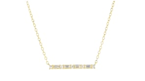 .25 ct. t.w. Round and Baguette Lab-Grown Diamond Bar Necklace in 18kt Gold Vermeil