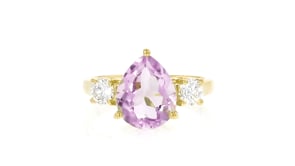 2.20 Carat Amethyst Ring with .50 ct. t.w. Lab-Grown Diamonds in 18kt Gold Over Sterling
