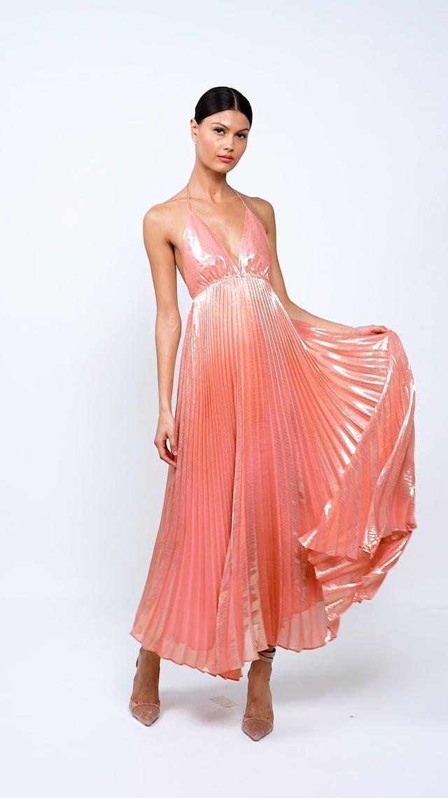 【GROVE】 ALINA HALTERNECK / 追跡付 Adalyn Halter Maxi Dress In Dusty Rose | Alice + Olivia