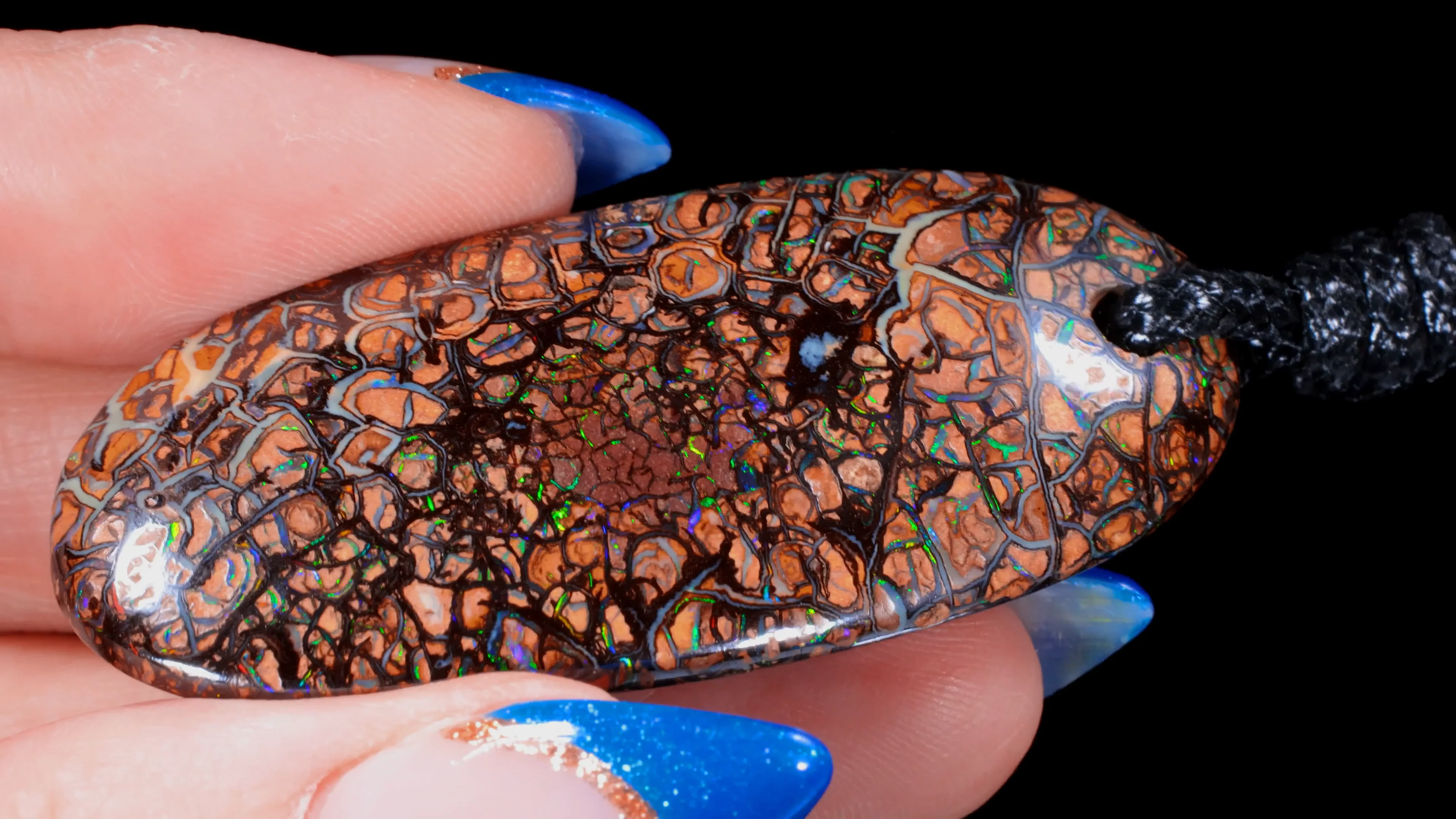 オーストラリア鉱山記念 Large Koroit Boulder Opal Pendant 83ct | Opal Galaxy