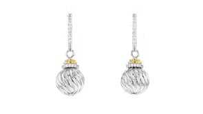 Charles Garnier Celeste .40 ct. t.w. CZ Ball Drop Earrings in Sterling Silver with 18kt Gold Over Sterling