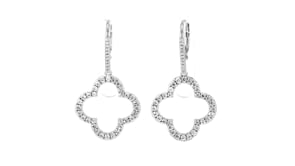 Charles Garnier 1.30 ct. t.w. CZ Clover Drop Earrings in Sterling Silver