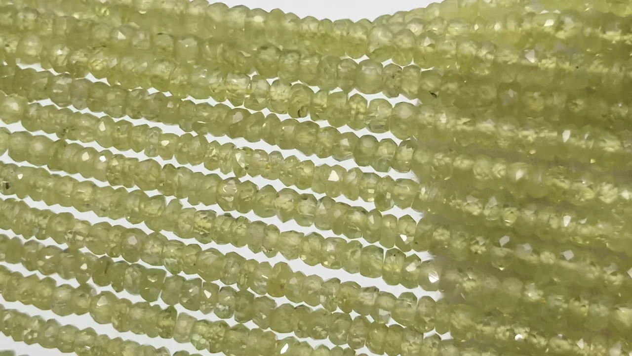 動画】宝石質スフェーン(チタナイト)AAA ボタンカット 半連/1連(約38cm