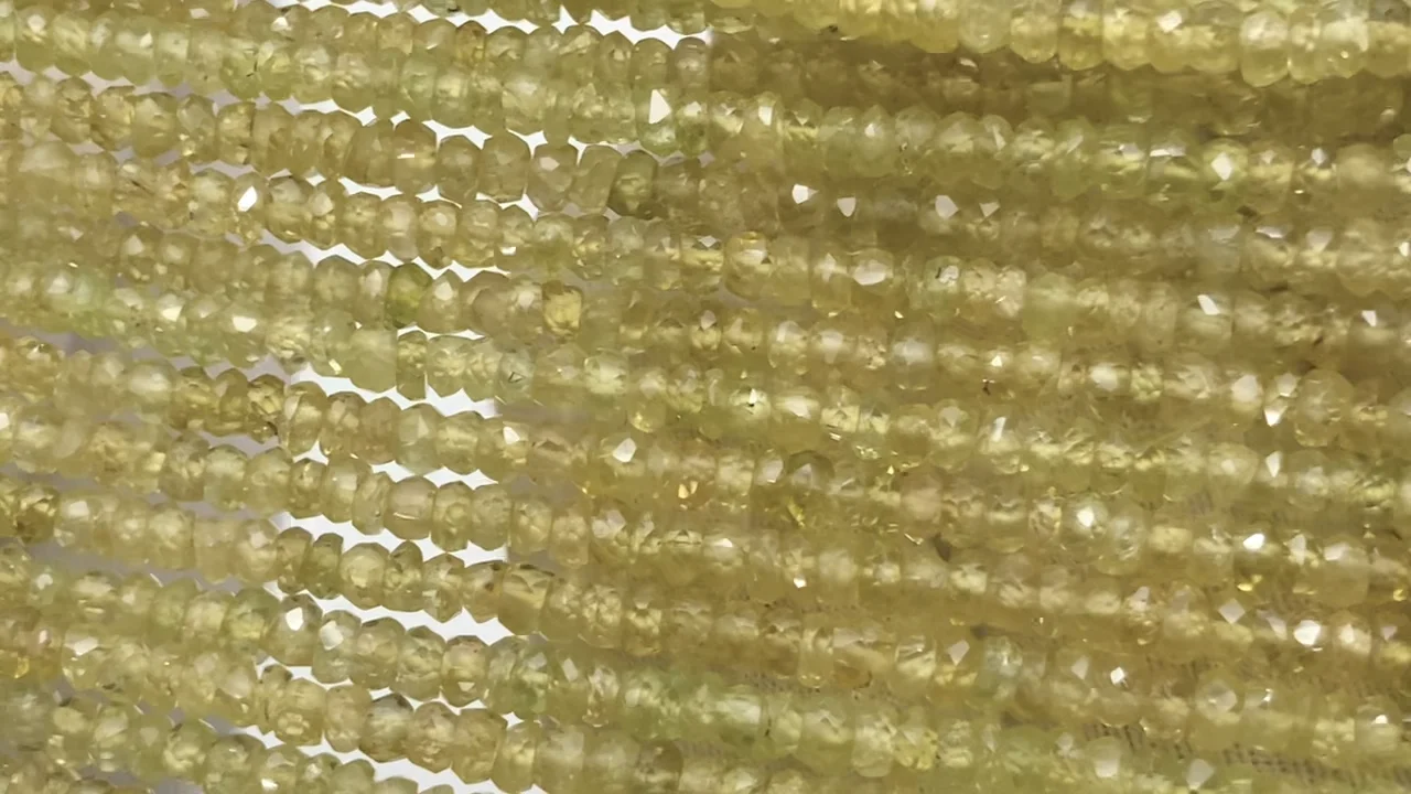 動画】宝石質スフェーン(チタナイト)AAA ボタンカット 半連/1連(約38cm