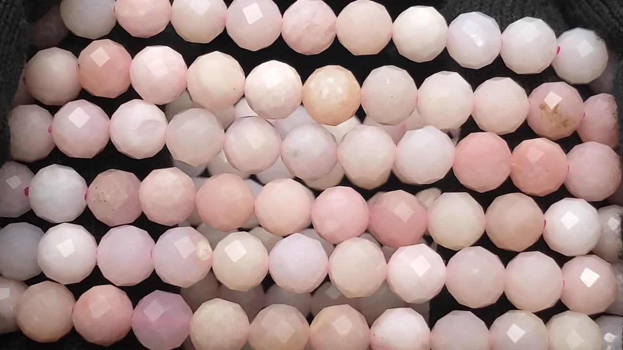 ペルー産ピンクオパール ラウンドカット6mm ブレスレット｜天然石