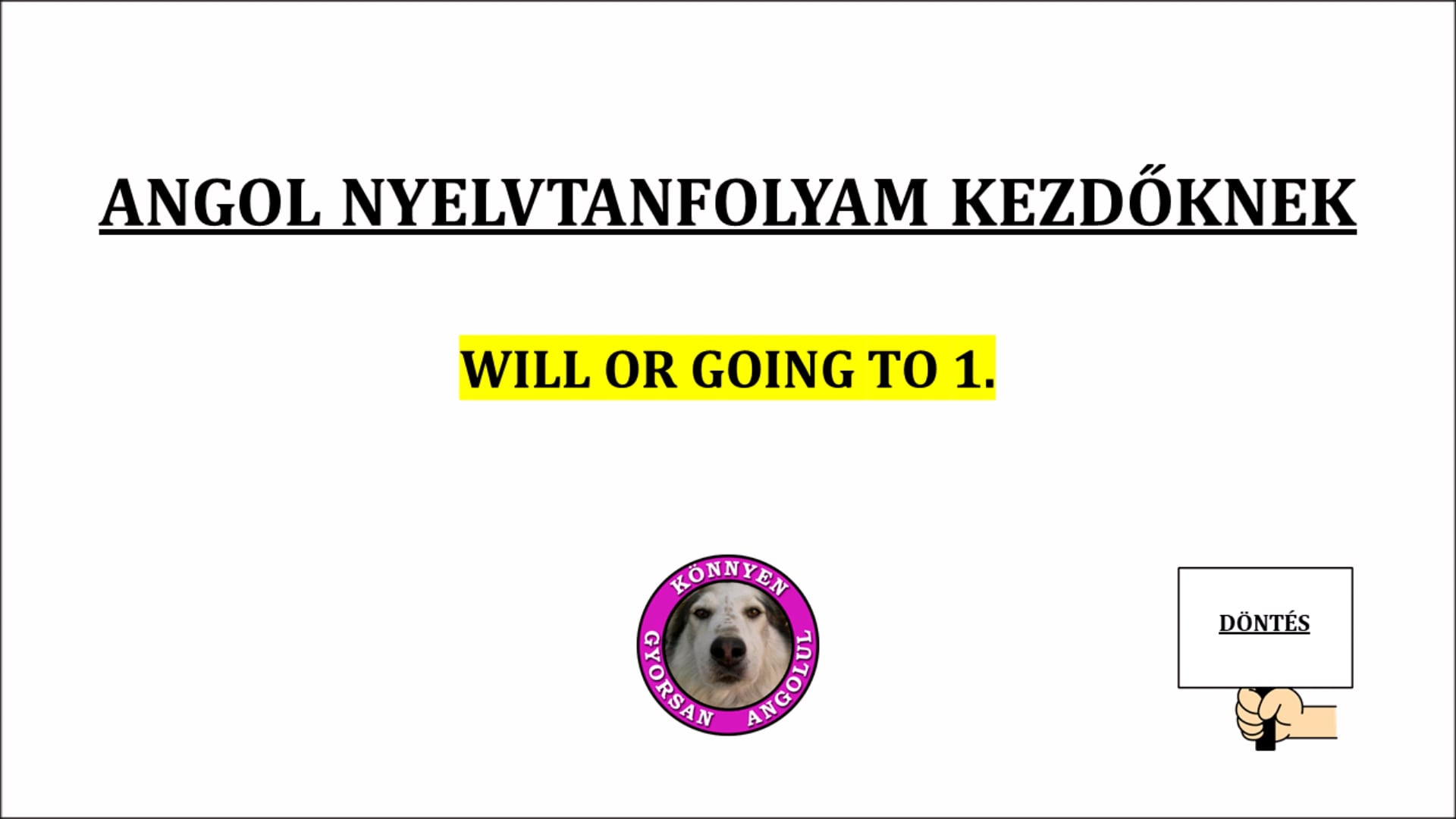 Will or Going To 1.