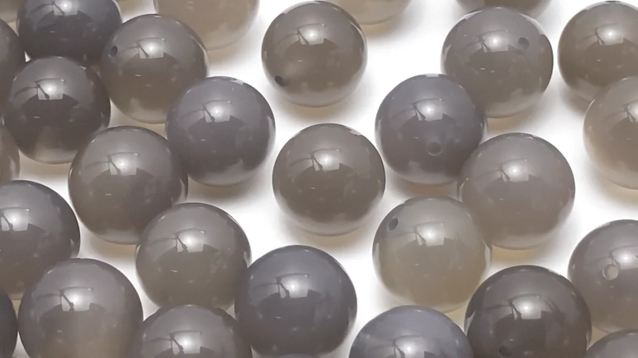 グレーオニキス 片穴ラウンド12mm 5粒｜天然石ビーズの卸問屋・通販