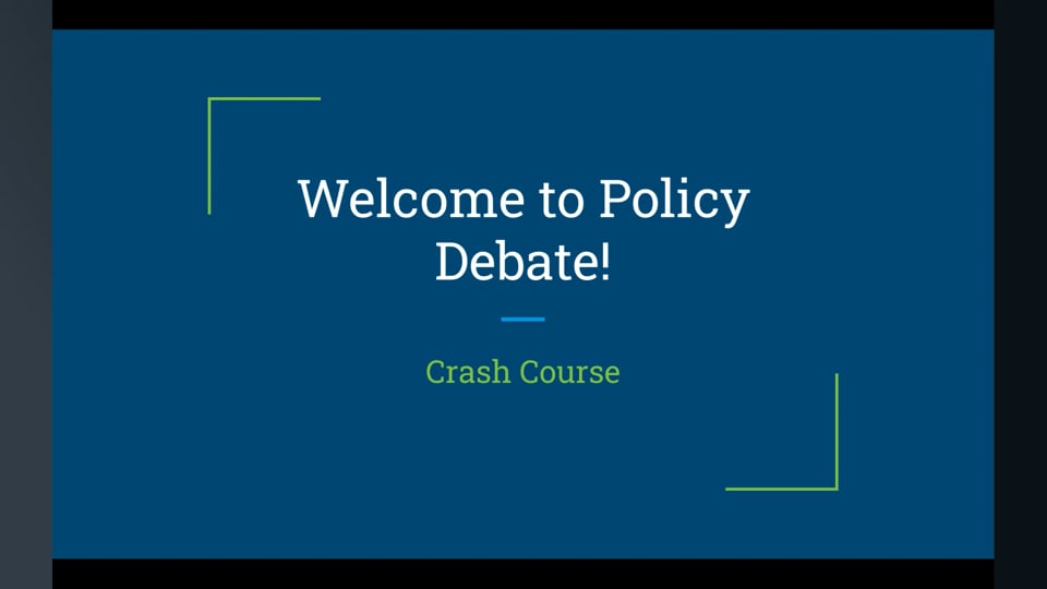 Welcome to Policy Debate!!