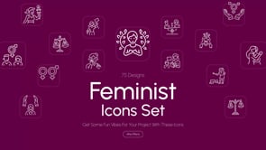 Animated Feminist Icons Set, an Outline Icon by Prosymbols (Thumbnail 4 of 4)