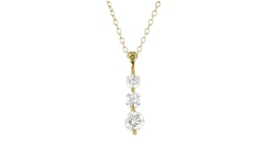 1.00 ct. t.w. Lab-Grown Diamond Three-Stone Pendant Necklace in 18kt Gold Over Sterling