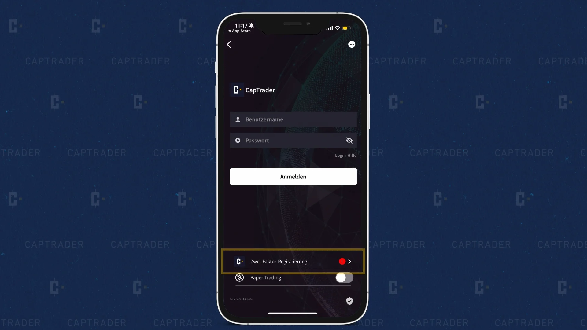 Aktivierung der Trading App bei CapTrader