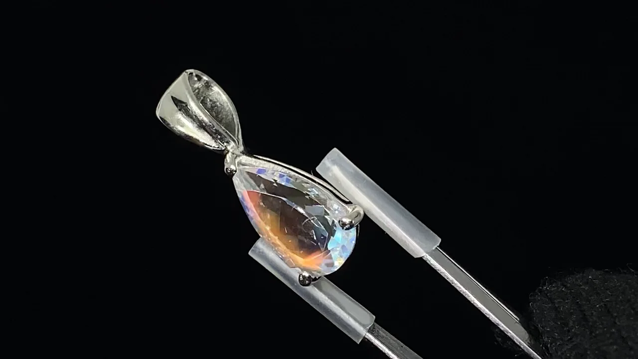 ラブラドライト丸玉 置き石 台座付き 直径7.7cm 重さ652g | うさぎ屋