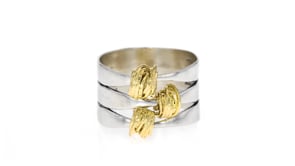 Two-Tone Sterling Silver Wrapped Station Ring