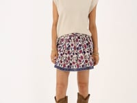 White short skirt with floral print | My Jewellery