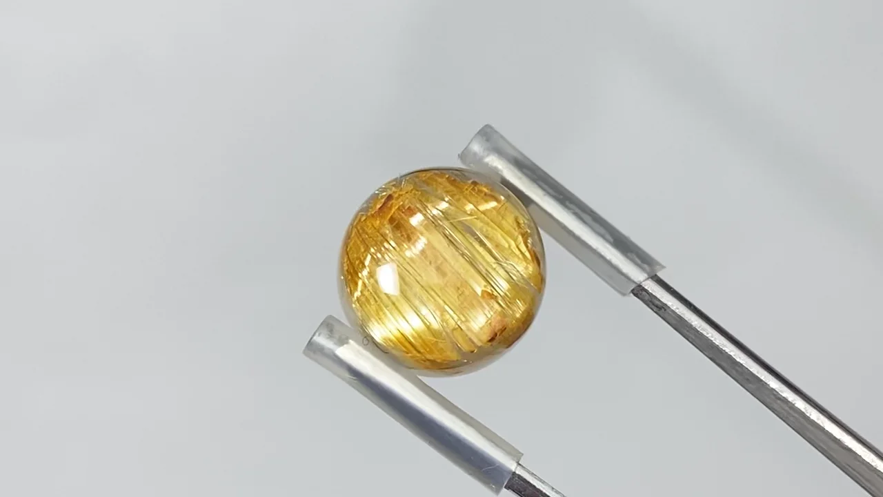 動画】【1点もの】宝石質ルチルクォーツAAA カボション 1個 NO