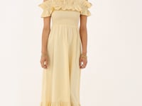 Yellow maxi dress with ruffles | My Jewellery
