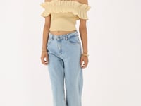 Yellow smocked top with ruffles | My Jewellery