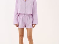 Lilac striped blouse with round mirrors | My Jewellery