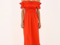 Red maxi dress with ruffles | My Jewellery