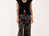 Black ruffle top with bow | My Jewellery
