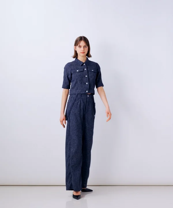 Sov. / メランジメッシュサスペンダーワイドパンツ BOTTOMS