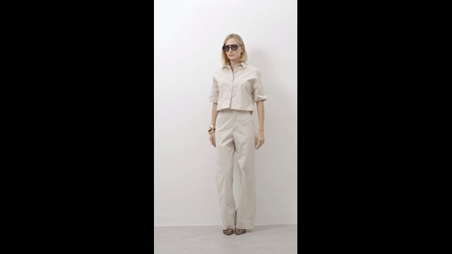 Camisa Cropped Feminina Botões Louise