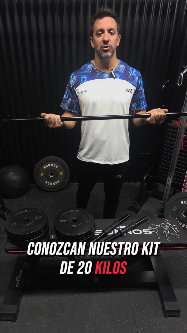 SET 20 BARRA 1.20 + 20 Kg. Cuatro discos 5kg de PVC