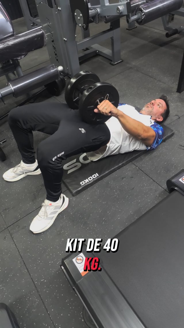 KIT BARRA + MANCUERNAS + 40 KG DISCO PVC NEGRO