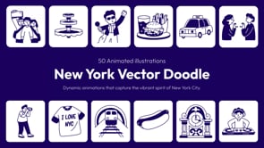 Animated New York Vector Drawing Set, an Outline Icon by Vectors Market (Thumbnail 5 of 5)