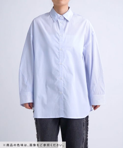 ジョージズ　ストライプBIGシャツ　ブルー　Mサイズ BIGシャツ（シャツ/ブラウス）｜GEORGE'S（ジョージズ）の