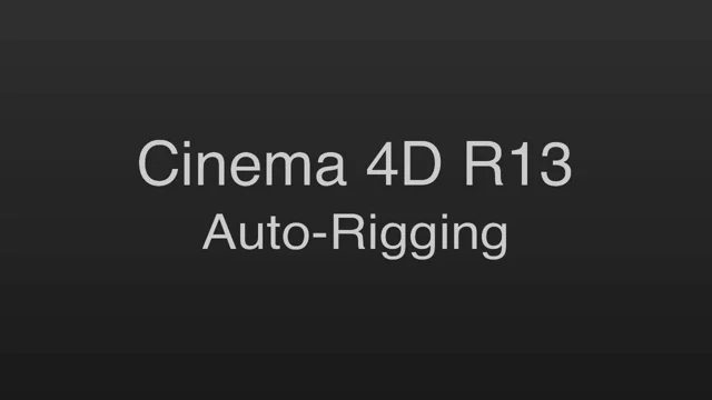 Auto rigging using the Character Object in Cinema 4D R13