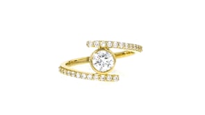 .75 ct. t.w. Bezel-Set Lab-Grown Diamond Bypass Ring in 14kt Yellow Gold