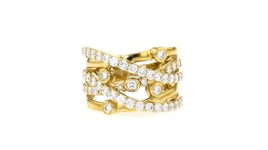 1.50 ct. t.w. Lab-Grown Diamond Highway Ring in 18kt Gold Over Sterling