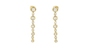 .50 ct. t.w. Bezel-Set Lab-Grown Diamond Drop Earrings in 18kt Gold Over Sterling