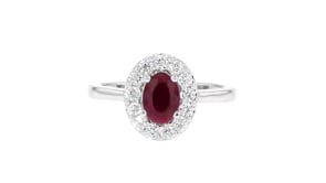 1.00 Carat Ruby Ring with .40 ct. t.w. Lab-Grown Diamonds in Sterling Silver