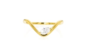 .20 Carat Marquise Lab-Grown Diamond Wave Ring in 18kt Gold Vermeil