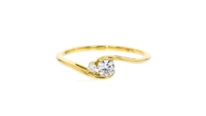 .20 ct. t.w. Lab-Grown Diamond Two-Stone Curvy Ring in 14kt Yellow Gold