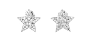 1.00 ct. t.w. Pave CZ Star Earrings in Sterling Silver