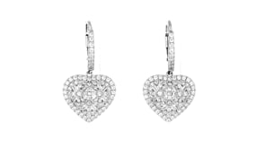 1.80 ct. t.w. CZ Heart Drop Earrings in Sterling Silver