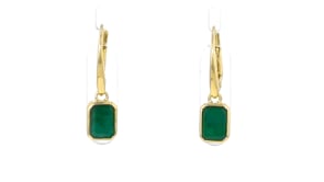 2.10 ct. t.w. Emerald Drop Earrings in 18kt Gold Over Sterling
